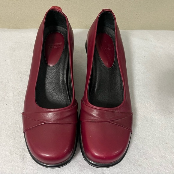 Dansko  Red Leather Mary Jane Wedge Shoes Women’s Size 37/6.5 US Wedge Heel - Picture 10 of 12